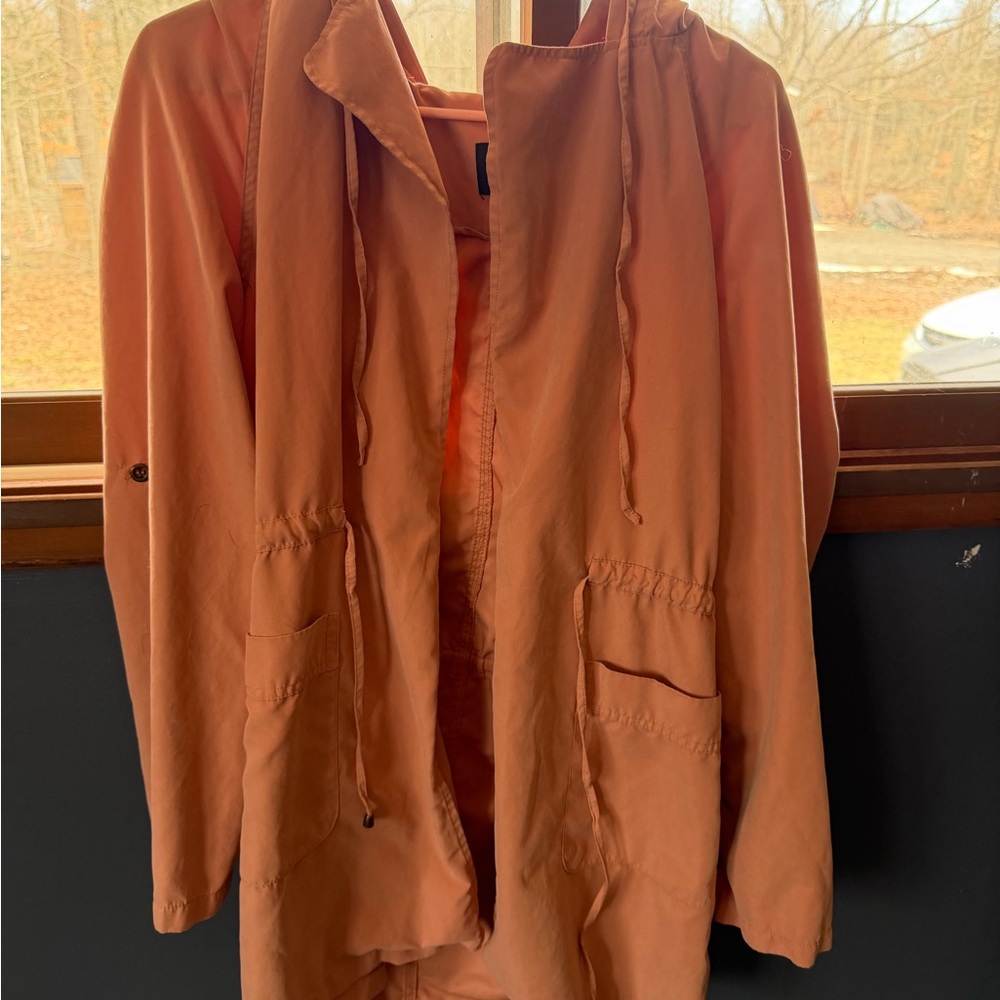 Love Tree Rust Orange Lightweight Hooded Jacket